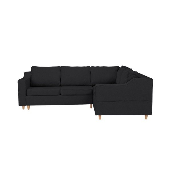 Mazzini Sofas Jonquille temno siva štirisedežna raztegljiva sedežna garnitura, desni kot-image-1