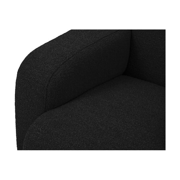 Črna kotna sedežna garnitura iz tkanine bouclé (desni kot) Molino – Micadoni Home-image-4