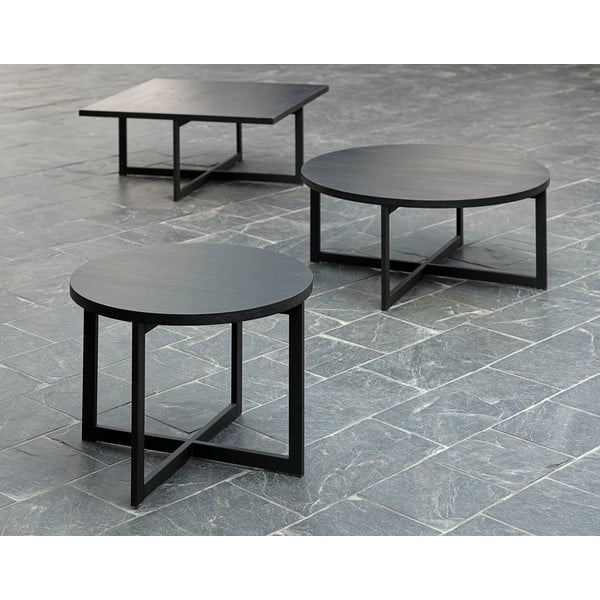 Črna hrastova mizica Canett Elliot, 100 x 100 cm-image-1