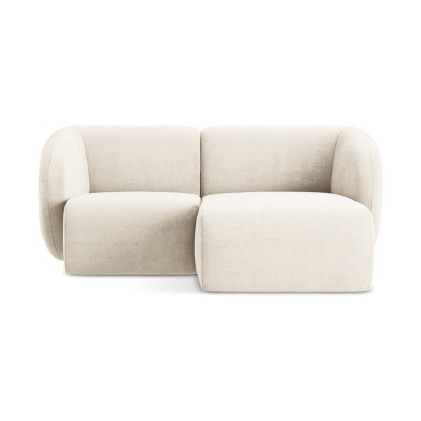 Bež kotna sedežna garnitura iz šenilje (desni kot/z ležalnikom) Lani – Makamii