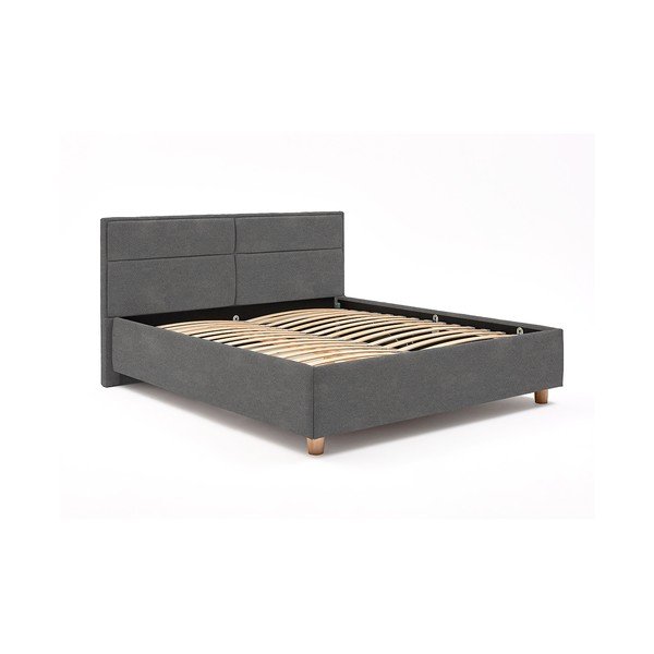 Svetlo siva zakonska postelja z rešetko in prostorom za shranjevanje ProSpánek Grace, 160 x 200 cm-image-2