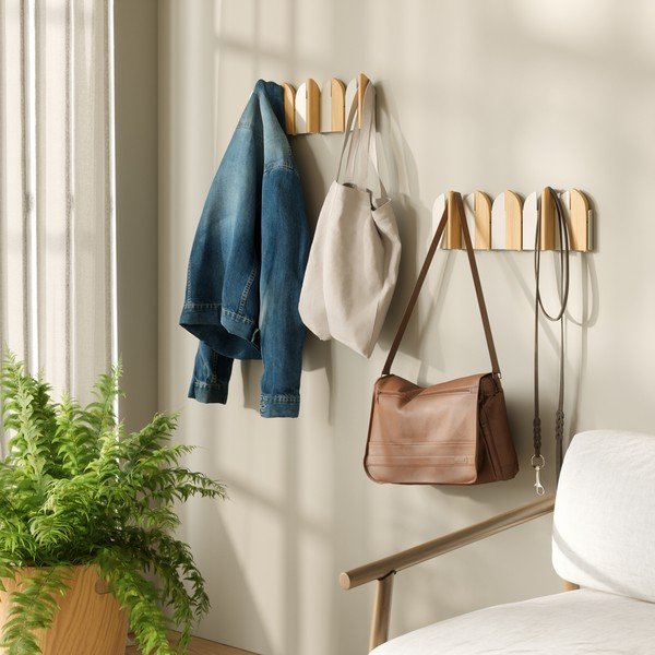 Bež/v naravni barvi jeklen stenski obešalnik 43 cm Saloon – Umbra-image-3