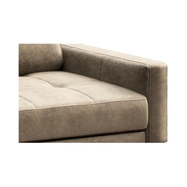 Bež usnjena sedežna garnitura MESONICA Musso Tufted, levi kot-image-4