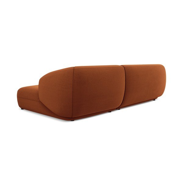 Oranžna žametna kotna sedežna garnitura (desni kot) Moana – Makamii-image-4