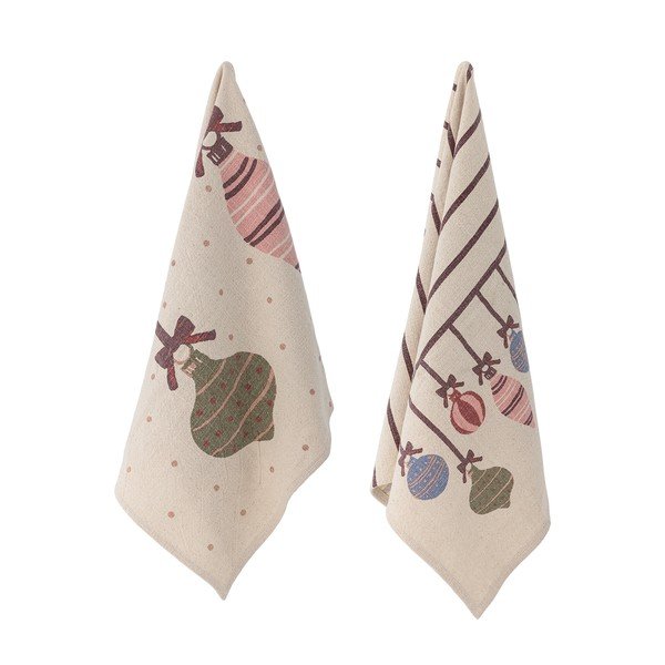 Bombažne kuhinjske krpe v kompletu 2 ks z božičnim motivom 71x45 cm Ornamentia – Bloomingville-image-1