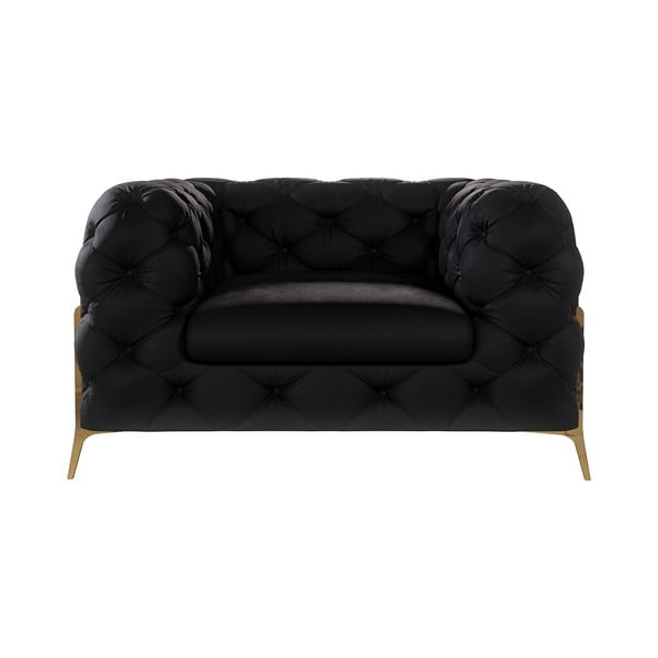 Črn žameten fotelj Chelsea Bis – Ropez-image-2