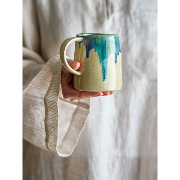 Modro-bež lončena skodelica 450 ml Yori – Bloomingville-image-1