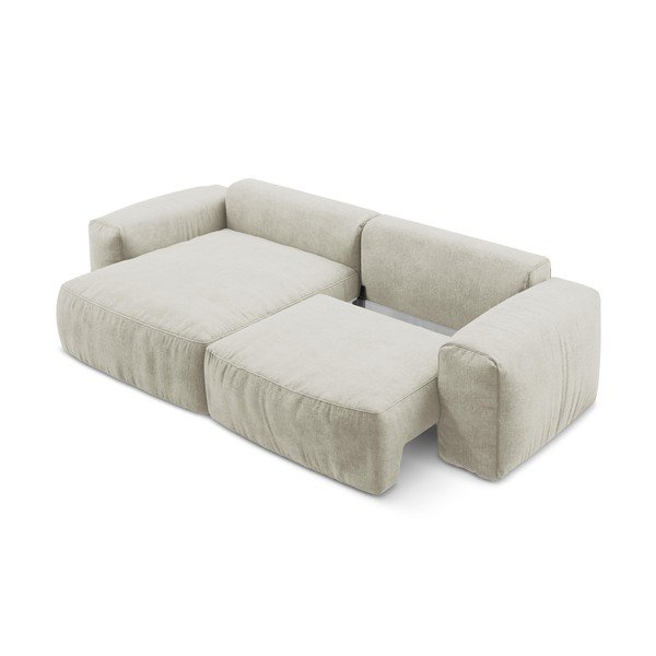 Bež raztegljiva kotna sedežna garnitura iz šenilje (levi kot/z ležalnikom) Kuki – Makamii-image-4