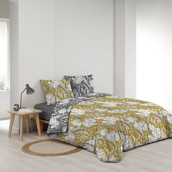 Rumena podaljšana posteljnina za zakonsko posteljo iz mikrovlaken 240x220 cm Calaos – douceur d'intérieur-image-2