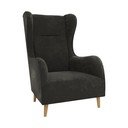 Temno siv žameten fotelj z naslonom Carole – Ropez