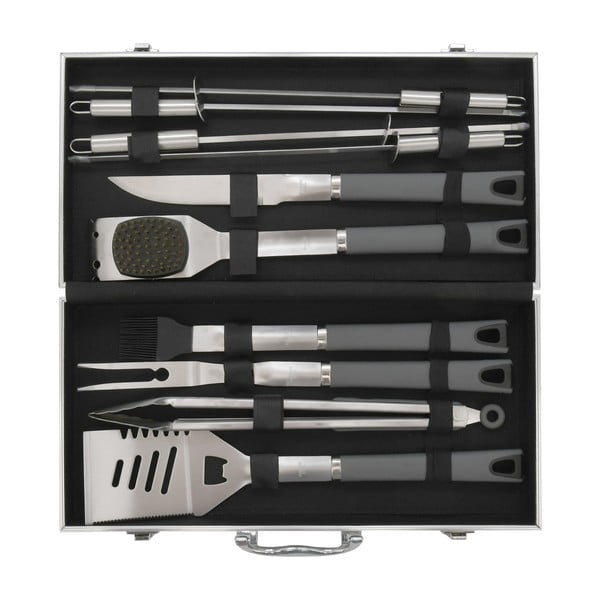 11-delni komplet pripomočkov za žar v kovčku Cattara Alu Grey Line-image-2