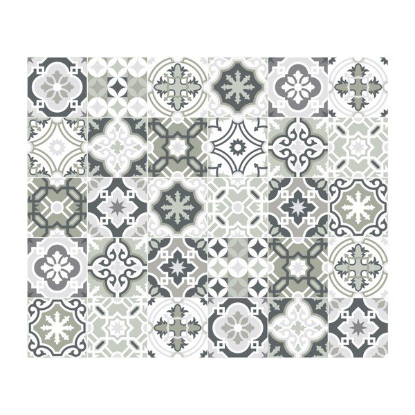Komplet 30 stenskih nalepk Ambiance Wall Decal Cement Tiles Shades of Gray Oslo, 15 x 15 cm-image-2
