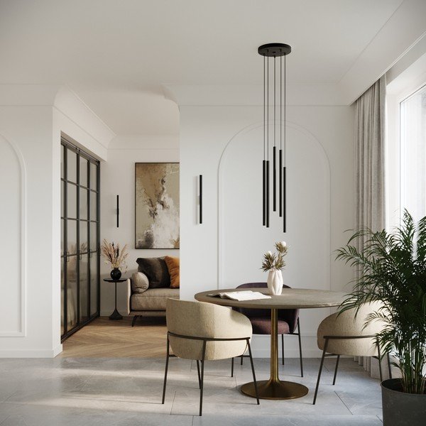 Črna stenska svetilka ø 2,5 cm Fideus – Sollux-image-4