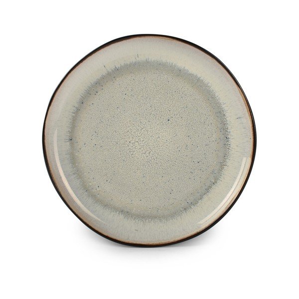 Črn/bež desertni krožnik iz kamenine ø 21,5 cm Lunar – Salt&Pepper