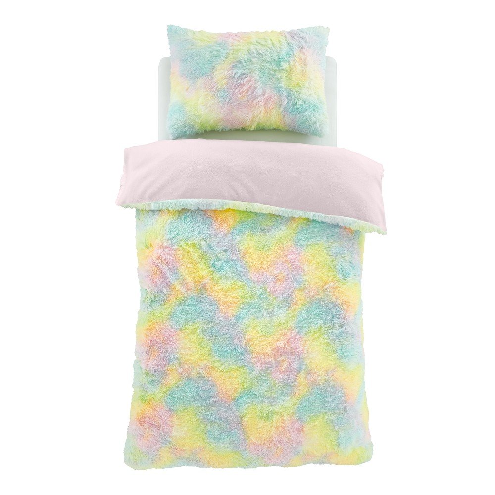 Enojna otroška posteljnina iz mikropliša Rainbow Cuddly