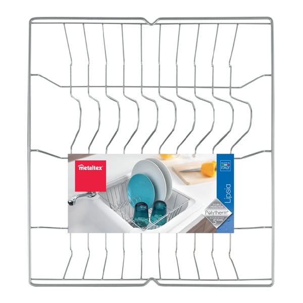 Mat srebrn odcejalnik za posodo Metaltex Bruno, 36 x 33 cm-image-1