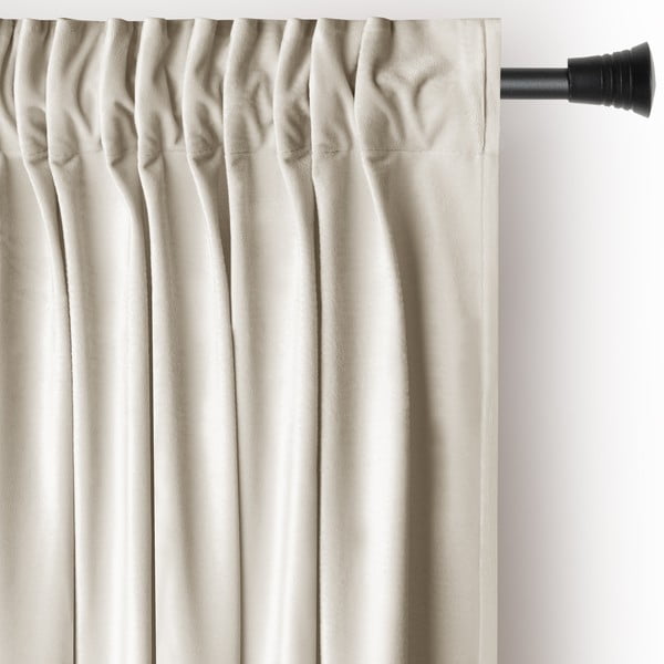 Bež žametna zavesa za delno zatemnitev 140x245 cm Pleat – Restilo