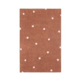 Opečnato oranžna pralna ročno tkana bombažna otroška preproga 100x150 cm Mini Dot Chestnut – Lorena Canals