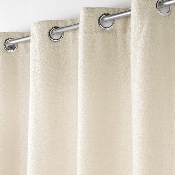 Kremno bela bouclé zavesa 140x240 cm Wooly – douceur d'intérieur-image-1