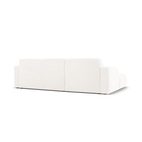 Bela kotna sedežna garnitura iz tkanine bouclé (levi kot) Molino – Micadoni Home-image-3