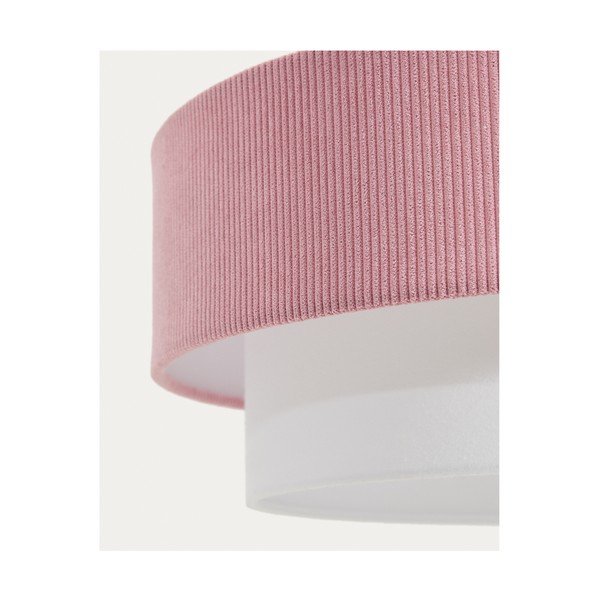Bela/svetlo rožnata otroška svetilka s tekstilnim senčilom Bianella – Kave Home-image-3