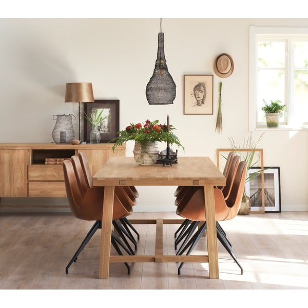 Jedilna miza iz brušenega hrastovega lesa Rowico Brooklyn, 220 x 95 cm-image-3
