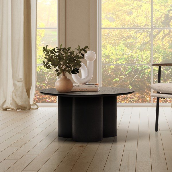 Črna okrogla klubska mizica ø 80 cm Lua – MOME-image-1