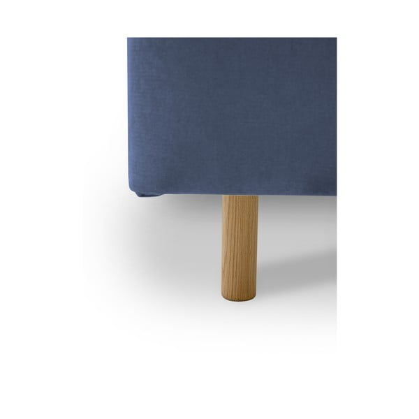 Modra oblazinjena zakonska postelja z letvenim dnom 160x200 cm Zee – Scandic-image-4