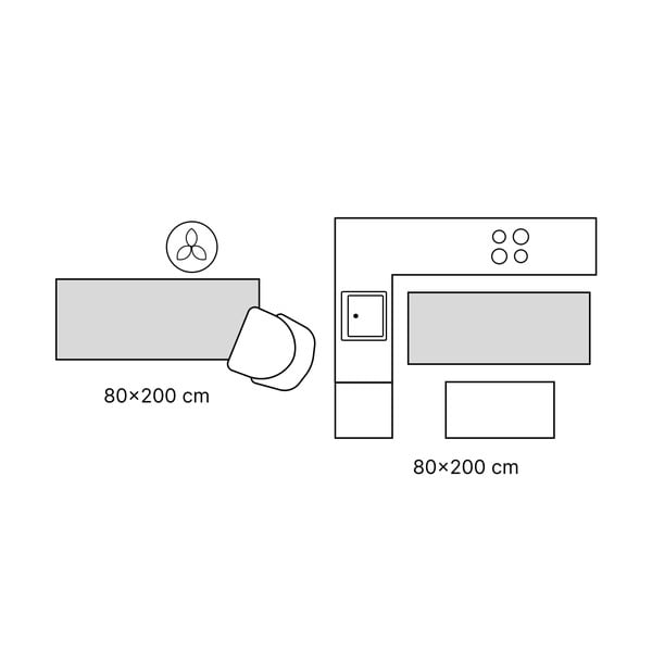 Oranžen/siv pralen tekač 80x200 cm Blocks of Fun – Vitaus-image-3