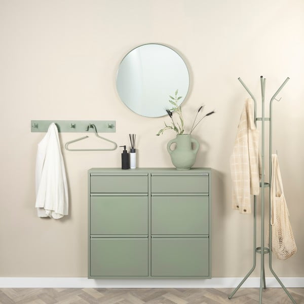 Prašno zelena kovinska preklopna omarica za čevlje 98x86x15 cm Billy – Spinder Design-image-1