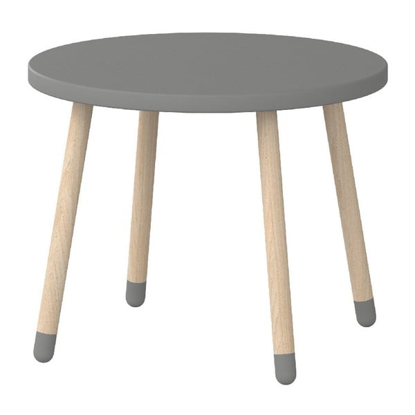 Siva otroška miza Flexa Dots, ø 60 cm