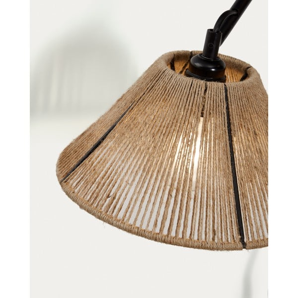 Črna/naravna stenska svetilka Pontos – Kave Home-image-1