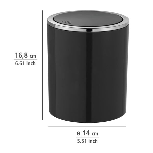 Črn koš za smeti Wenko Inca, 2 l-image-3