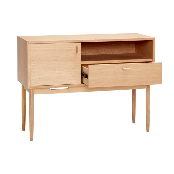 Visoka komoda v hrastovem dekorju 100x75 cm Cube – Hübsch-image-2