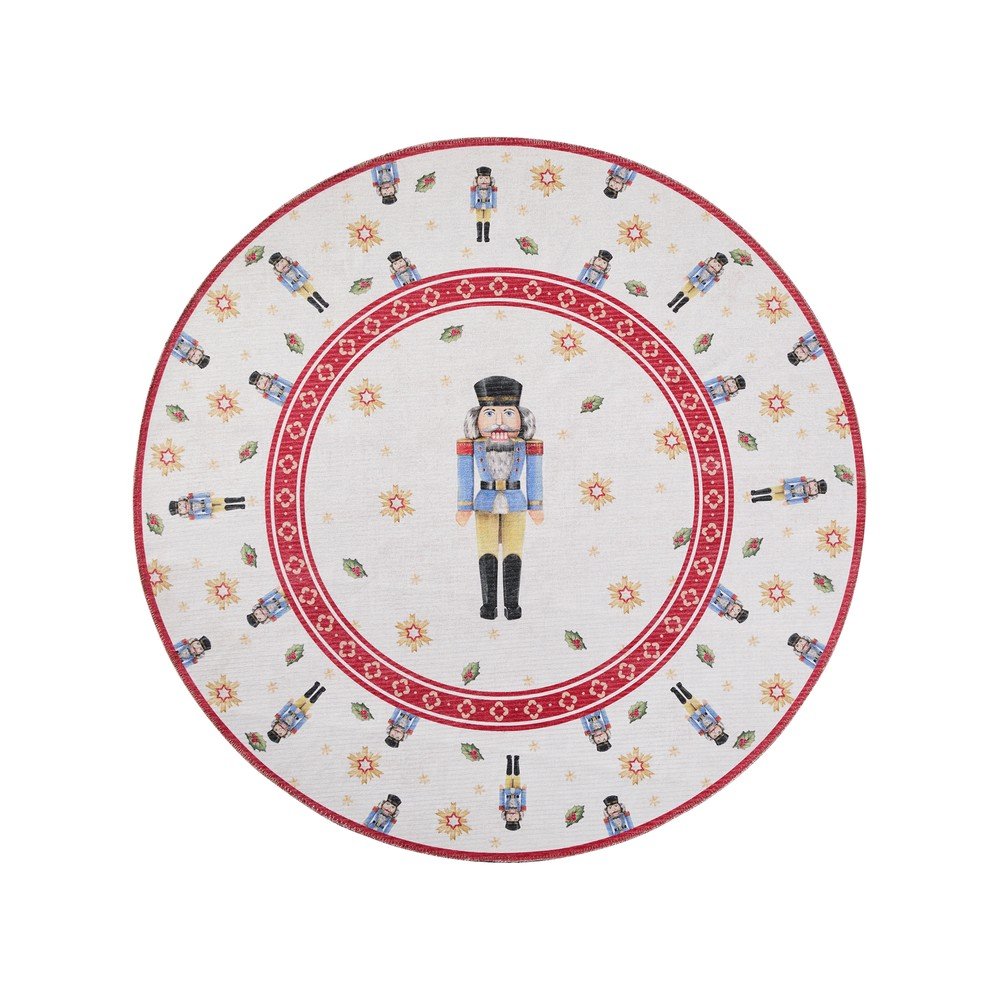 Rdeča okrogla preproga z božičnim motivom ø 160 cm Toy's Delight Nutcracker