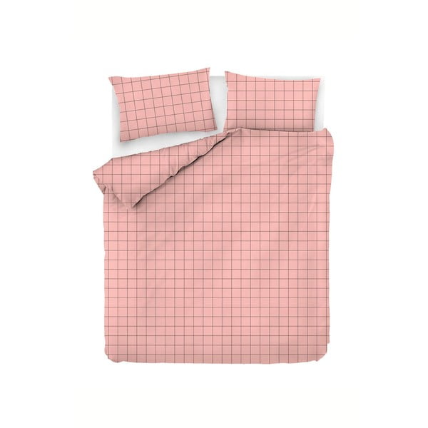 Roza podaljšana bombažna posteljnina za zakonsko posteljo 200x220 cm Piga - Mijolnir