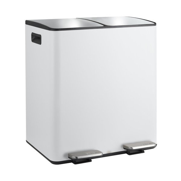 Mat bel jeklen koš za smeti za ločevanje odpadkov s pedalom 2x20 l Aliya – Spirella