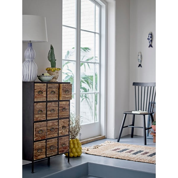 Črn jedilni stol iz masivnega kavčukovca Mill – Bloomingville-image-1