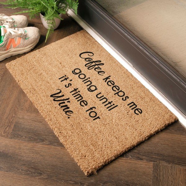 Predpražnik iz kokosovih vlaken 40x60 cm Coffee Keeps Me Going – Artsy Doormats-image-1