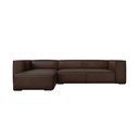 Temno rjava usnjena kotna zofa (levi kot) Madame - Windsor & Co Sofas