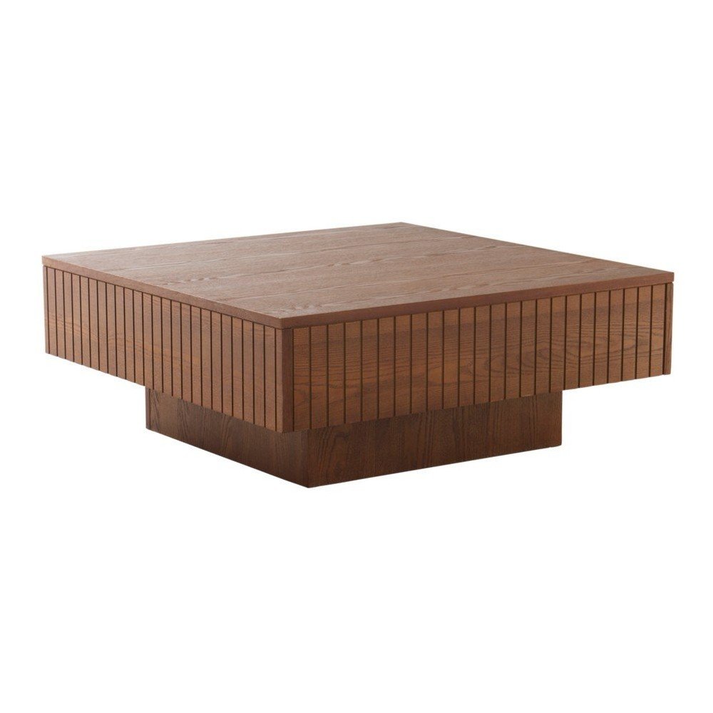 Temno rjava klubska mizica iz MDF plošč 90x90 cm Furuvik