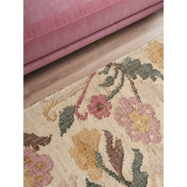 Kremno bel ročno tkan tekač iz jute 80x200 cm Roya Violette – Elle Decoration-image-4