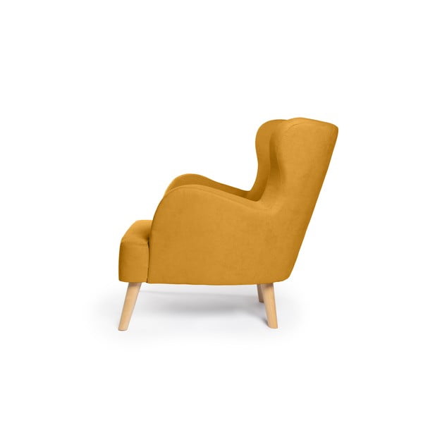 Gorčično rumen fotelj z naslonom Noemye – Bonami Selection-image-3