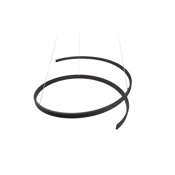 Črna LED viseča svetilka z glasovnim upravljanjem s pomočjo mobilne aplikacije s kovinskim senčilom ø 75 cm Cinardi – CINQUE-image-1