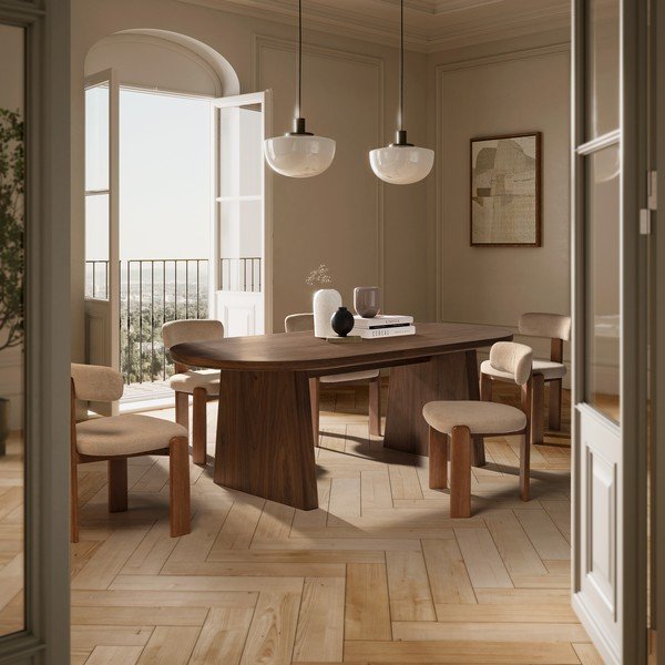 Kremno beli oblazinjeni jedilni stoli v kompletu 2 ks Nadia – MOME-image-1