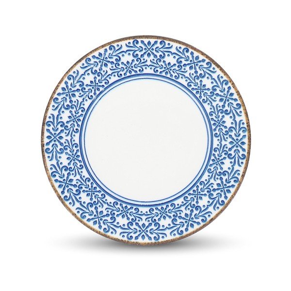 Bel/moder porcelanast krožnik ø 25 cm Azul – BonBistro