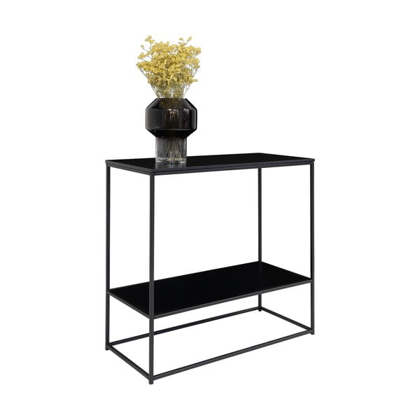 Črna stranska mizica s črno mizno ploščo 80x36 cm Vita – House Nordic-image-2