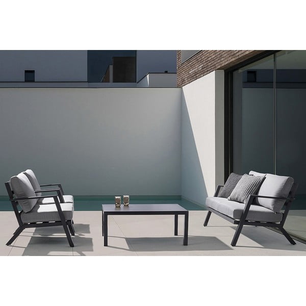 Siva aluminijasta vrtna garnitura za 4 osebe Harley   – Bizzotto-image-2