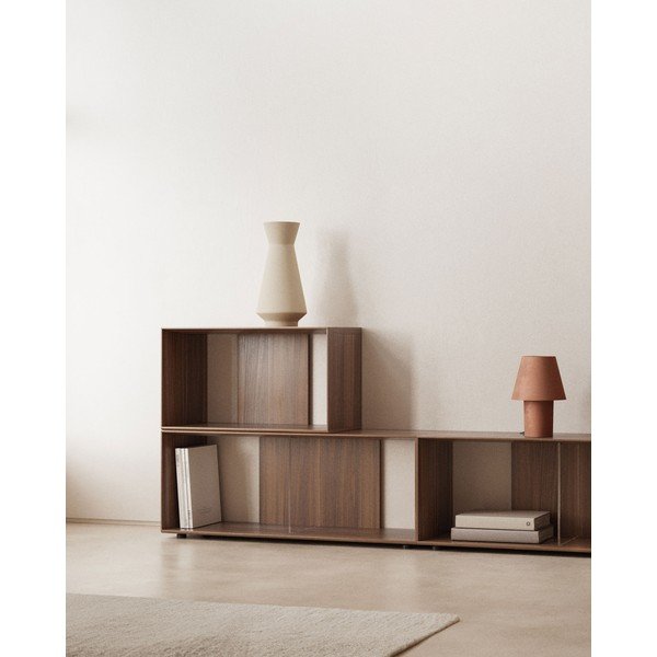 Sistem modularnih polic v orehovem dekorju 6 ks 168x114 cm Litto – Kave Home-image-1