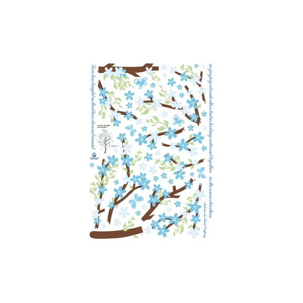 Fanastick Blue Leaves Tree Sticker-image-2